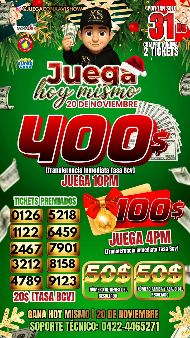 JUEGA HOY MISMO 20 DE NOVIEMBRE 🍀