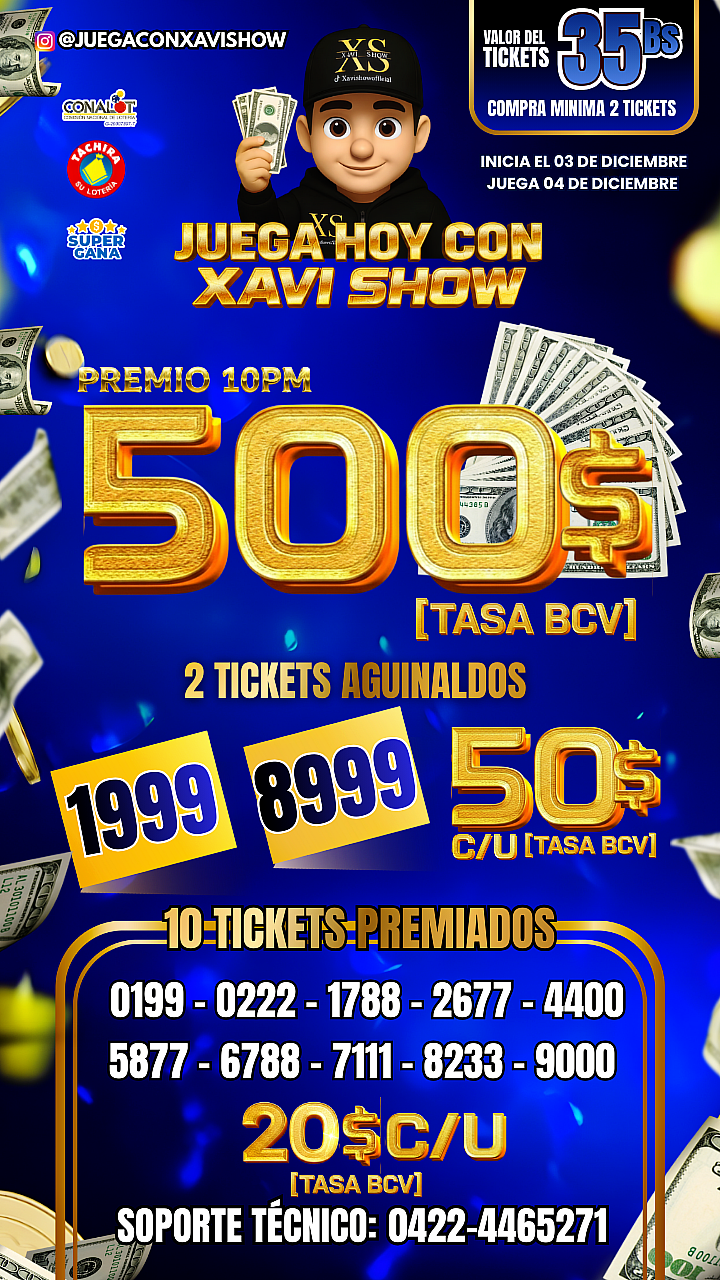 Juega hoy con Xavishow 🍀